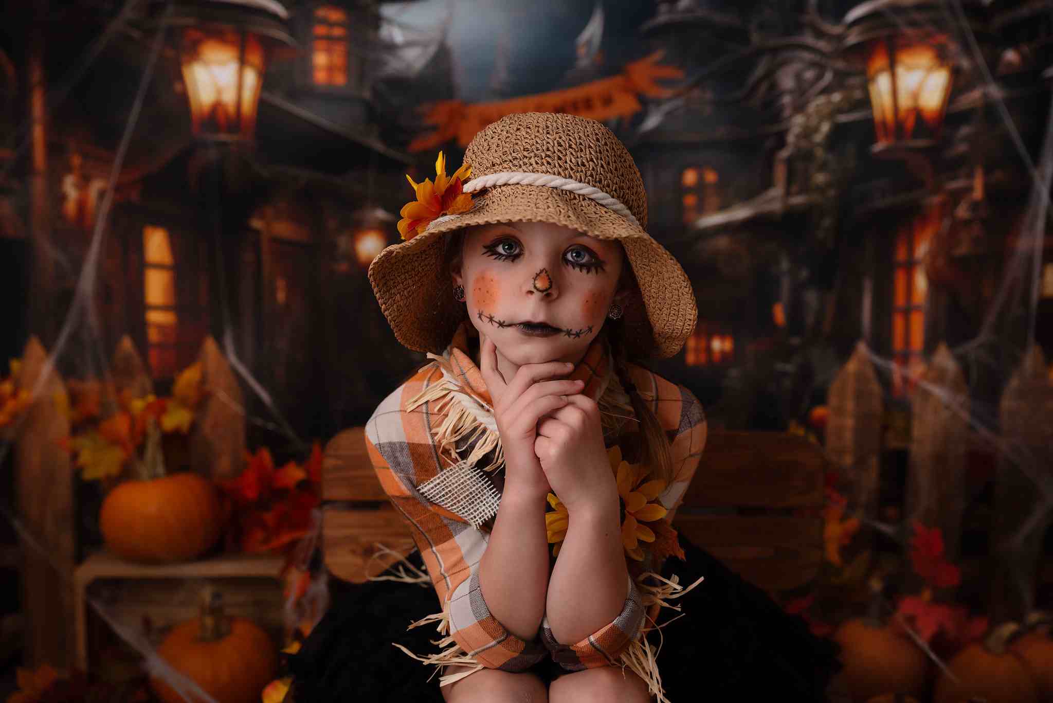 Kate Halloween Straße Kürbis Hintergrund von Emetselch - Kate Backdrop.de