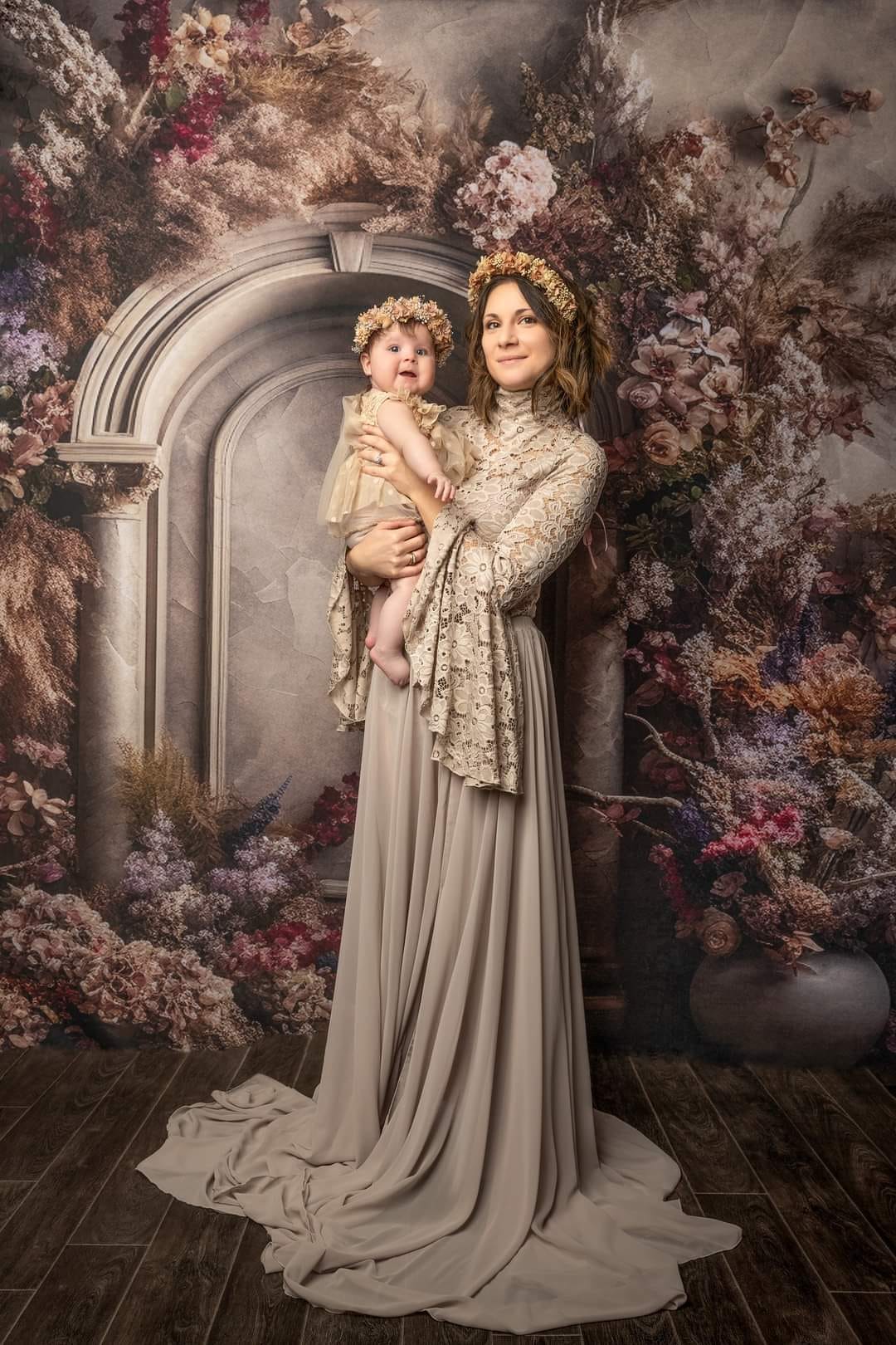 Kate Boho Herbst Blumen Bogen Hintergrund von Rose Abbas - Kate Backdrop.de