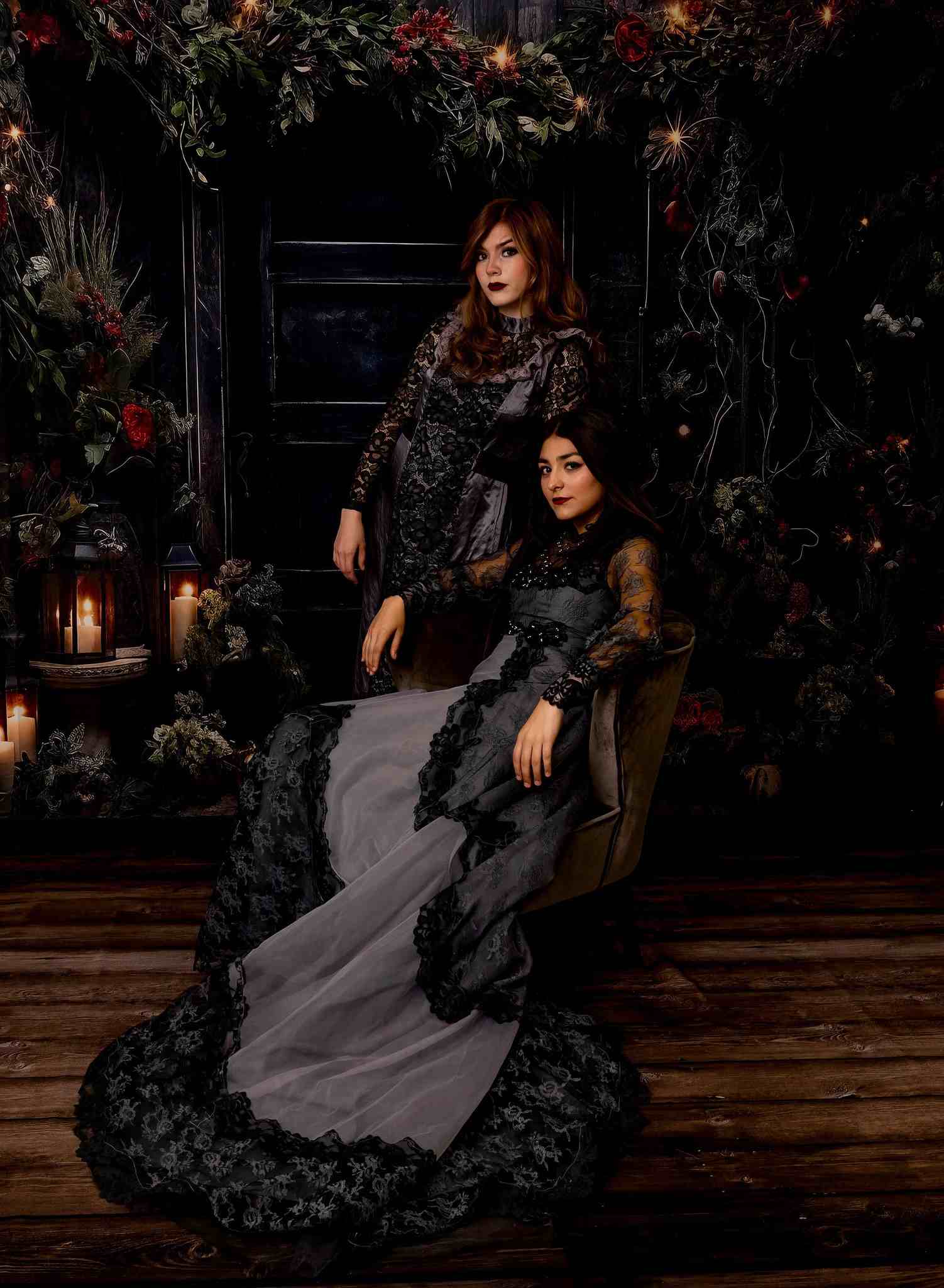 Kate Weihnachten Holly Fenster Tür Schwarz Zimmer Set(8ftx8ft&10ftx8ft&8ftx10ft) - Kate Backdrop.de