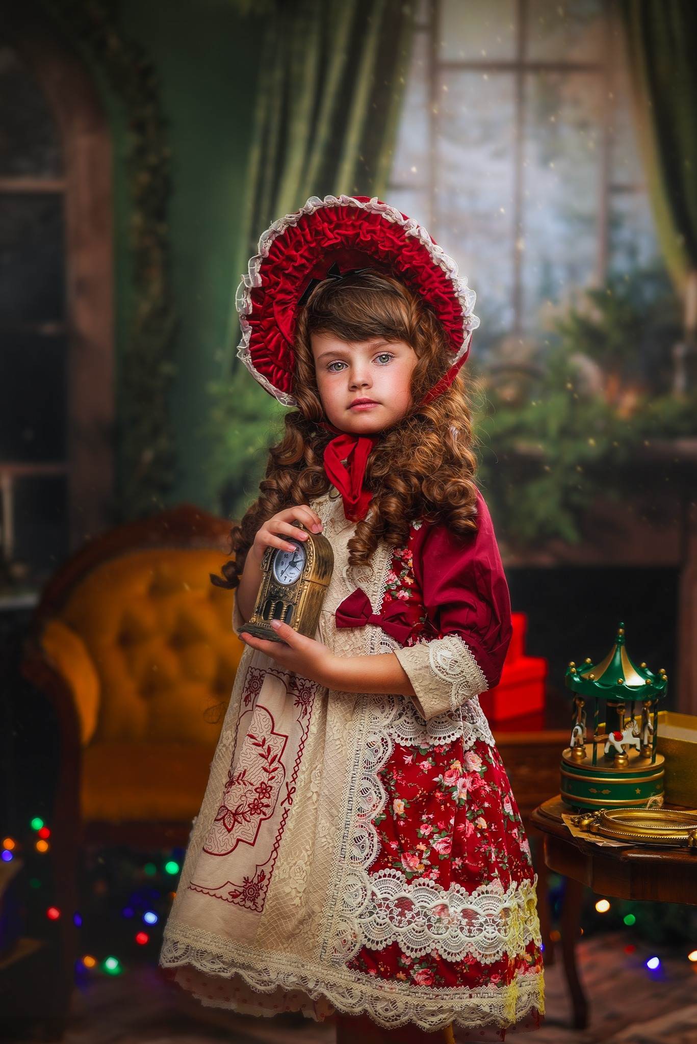 Kate Weihnachtskamin Fenster Grünes Zimmer Set (8ftx8ft&10ftx8ft&8ftx10ft) - Kate Backdrop.de