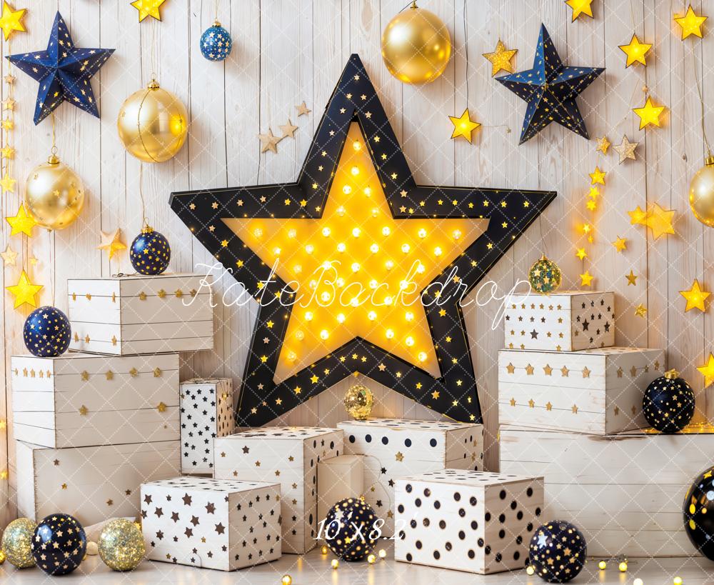 Kate Weihnachten Sterne Geschenkboxen Leuchtend Hintergrund Entworfen von Emetselch - Kate Backdrop.de