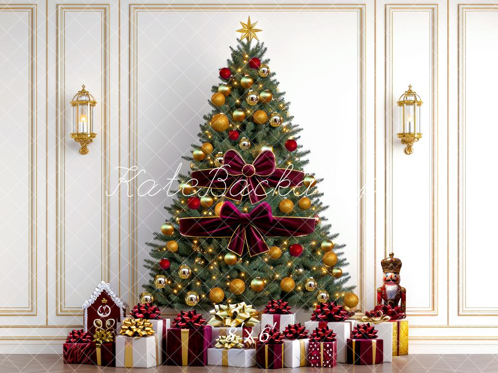 Kate Weihnachten Weihnachtsbaum Geschenke Elegant Hintergrund Entworfen von Mini MakeBelieve - Kate Backdrop.de