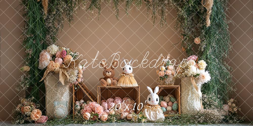Kate Ostern Hase Blumen Pastell Hintergrund Entworfen von Emetselch - Kate Backdrop.de