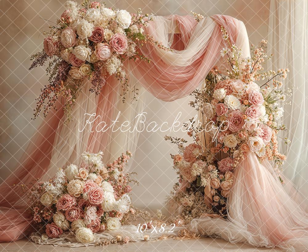 Kate Hochzeit Blumenbogen Romantik Pastell Fleece Hintergrund Entworfen von Emetselch