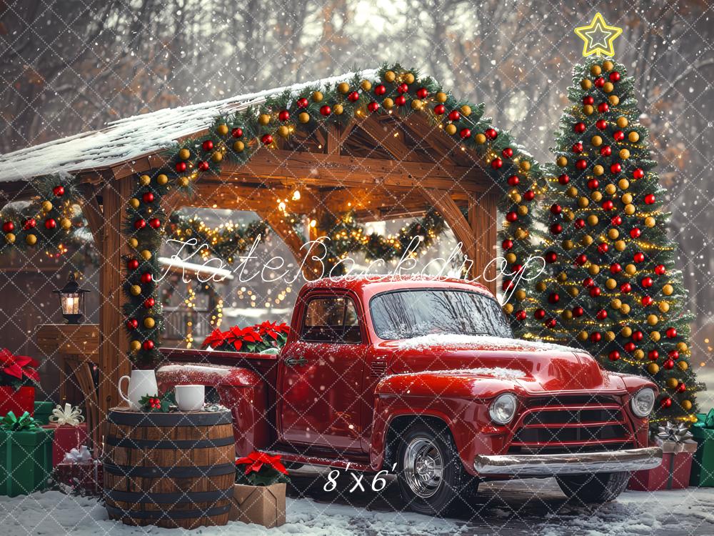Kate Weihnachten Truck Geschenkpakete Tannenbaum Hintergrund Entworfen von Mini MakeBelieve - Kate Backdrop.de
