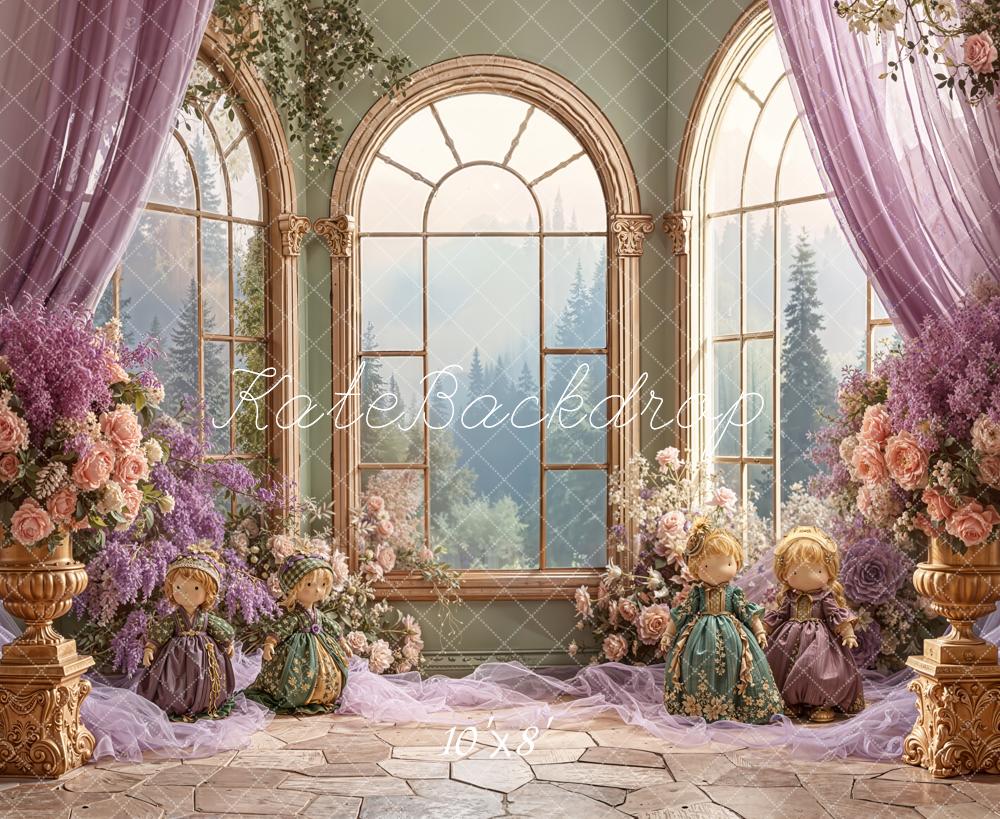 Kate Prinzessin Blumen Fenster Vintage Fleece Hintergrund Entworfen von Emetselch