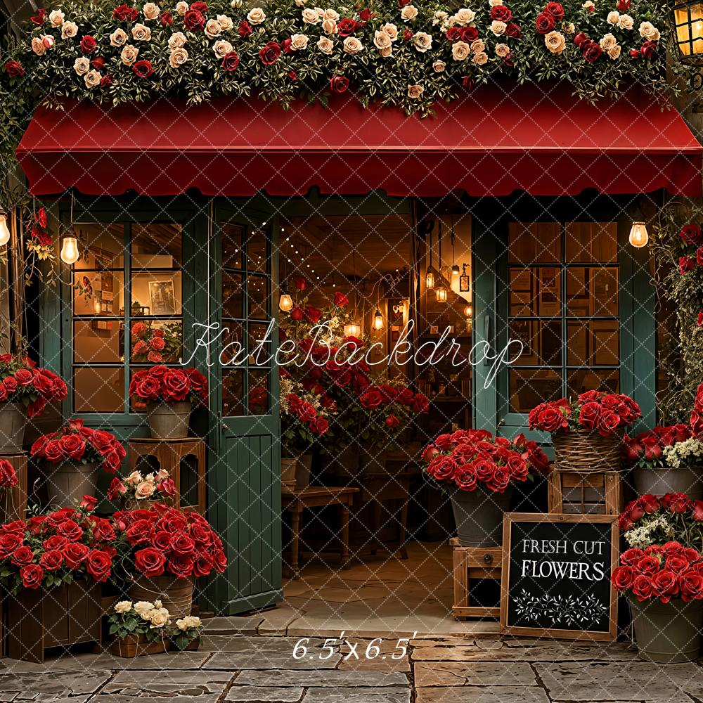 ⚡Blitzangebote #1-Kate Blumenladen Rote Rosen Romantik Hintergrund Entworfen von Emetselch - Kate Backdrop.de
