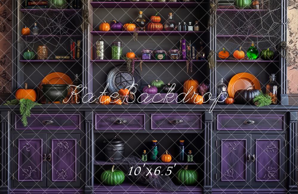 Kate Halloween Regal Kürbisse Lila Hintergrund Entworfen von Mandy Ringe - Kate Backdrop.de