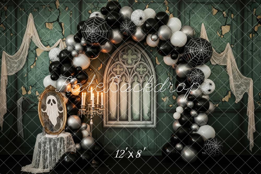Kate Halloween Ballonbogen Spinnennetz Vintage Hintergrund Entworfen von Patty Roberts