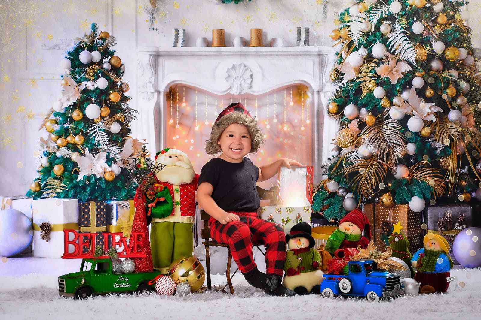Kate Weihnachten weißer Raum Geschenke Dekoration Hintergrund für die Fotografie - Kate Backdrop.de