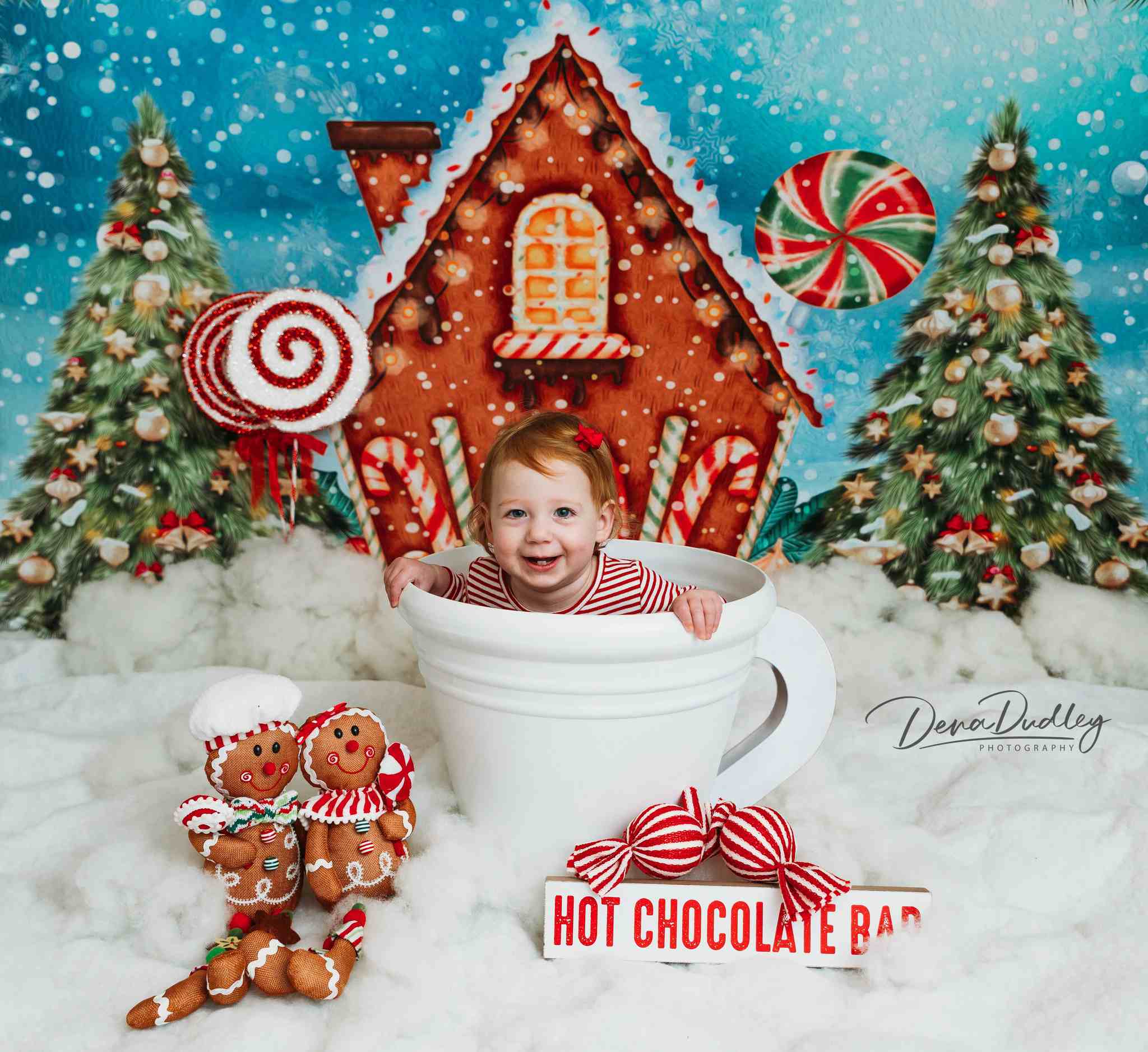 Kate Weihnachten Ölgemälde Hintergrund Candy House für Fotografie - Kate Backdrop.de