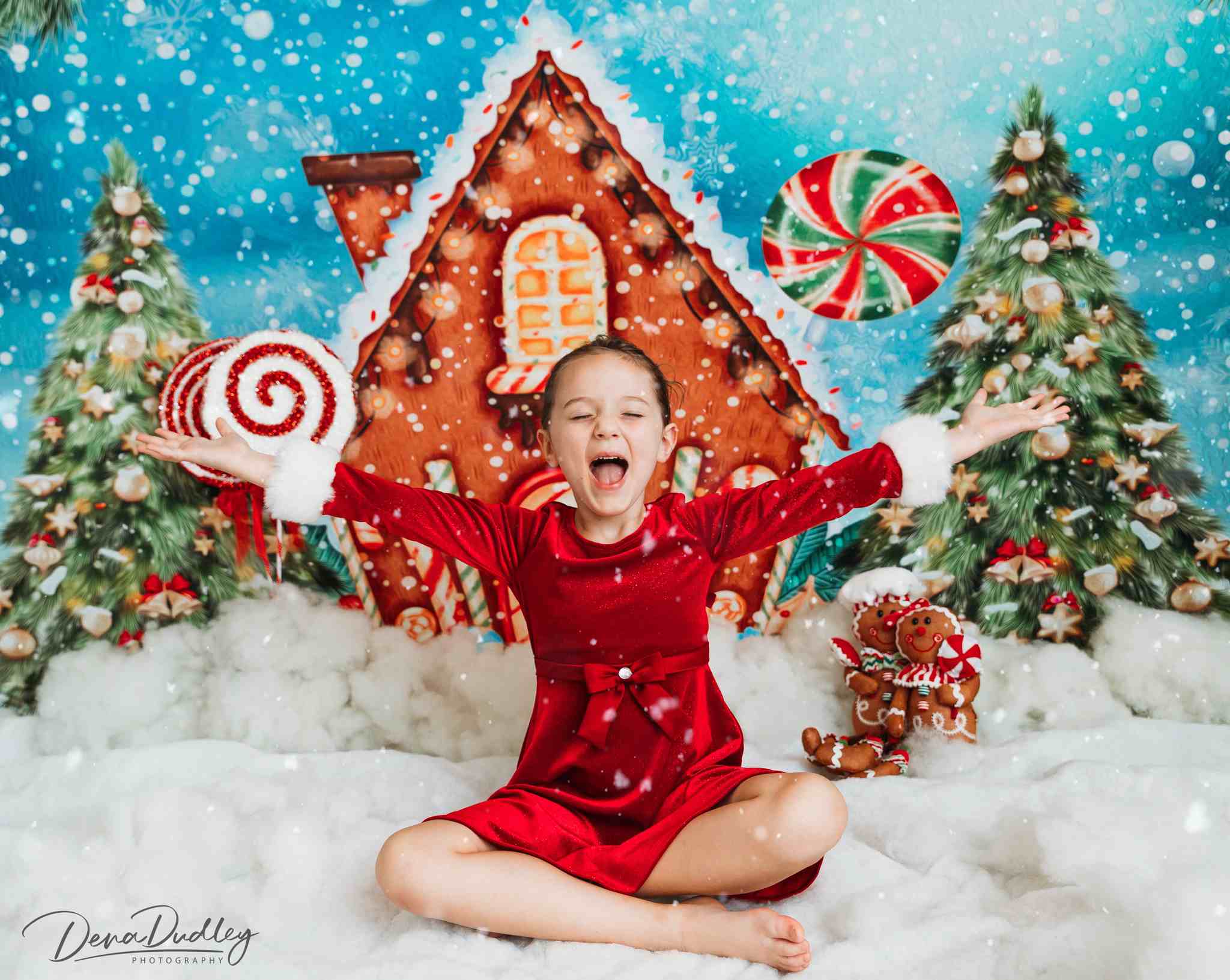 Kate Weihnachten Ölgemälde Hintergrund Candy House für Fotografie - Kate Backdrop.de