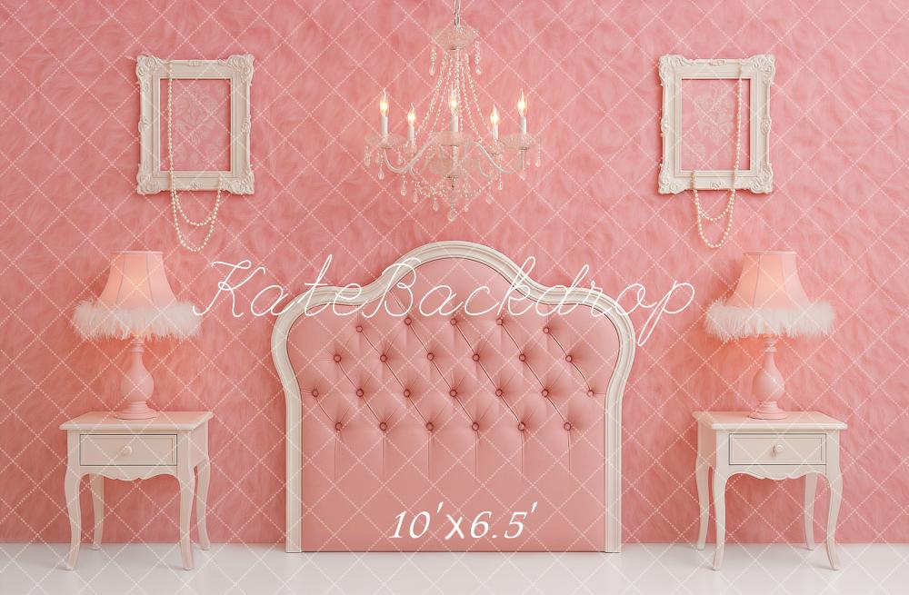 Kate Prinzessin Schlafzimmer Kopfteil Rosa Hintergrund Entworfen von Ashley Paul - Kate Backdrop.de
