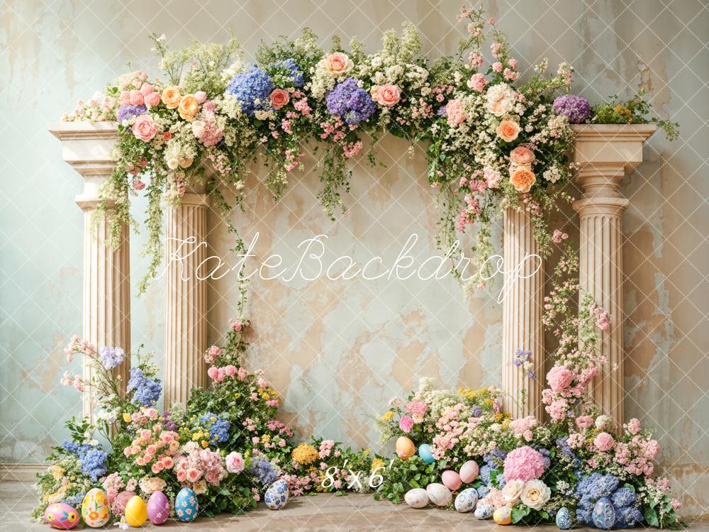 Kate Ostern Blumen Säulen Pastell Hintergrund Entworfen von Emetselch
