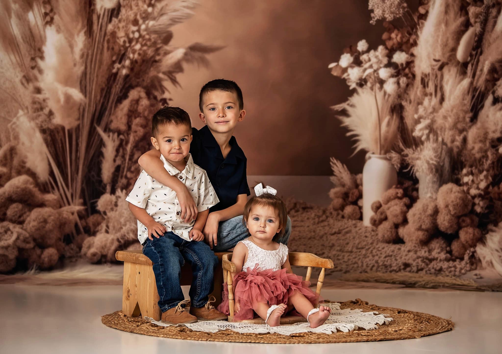 Kate Boho Getrocknete Blumen Neutral Bogen Hintergrund von Mandy Ringe Fotograf - Kate Backdrop.de