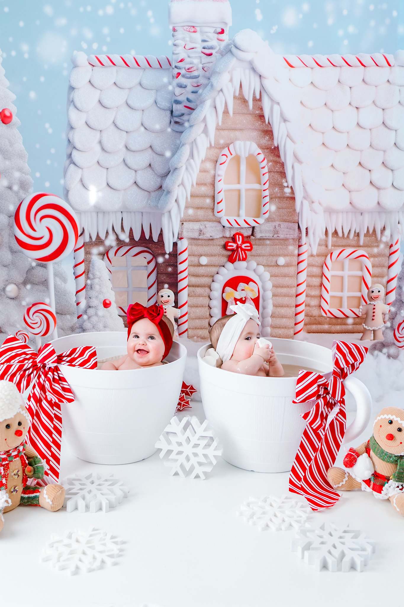 Kate Weihnachten Winter Schnee Süßigkeiten Haus Hof Hintergrund von Chain Photography - Kate Backdrop.de