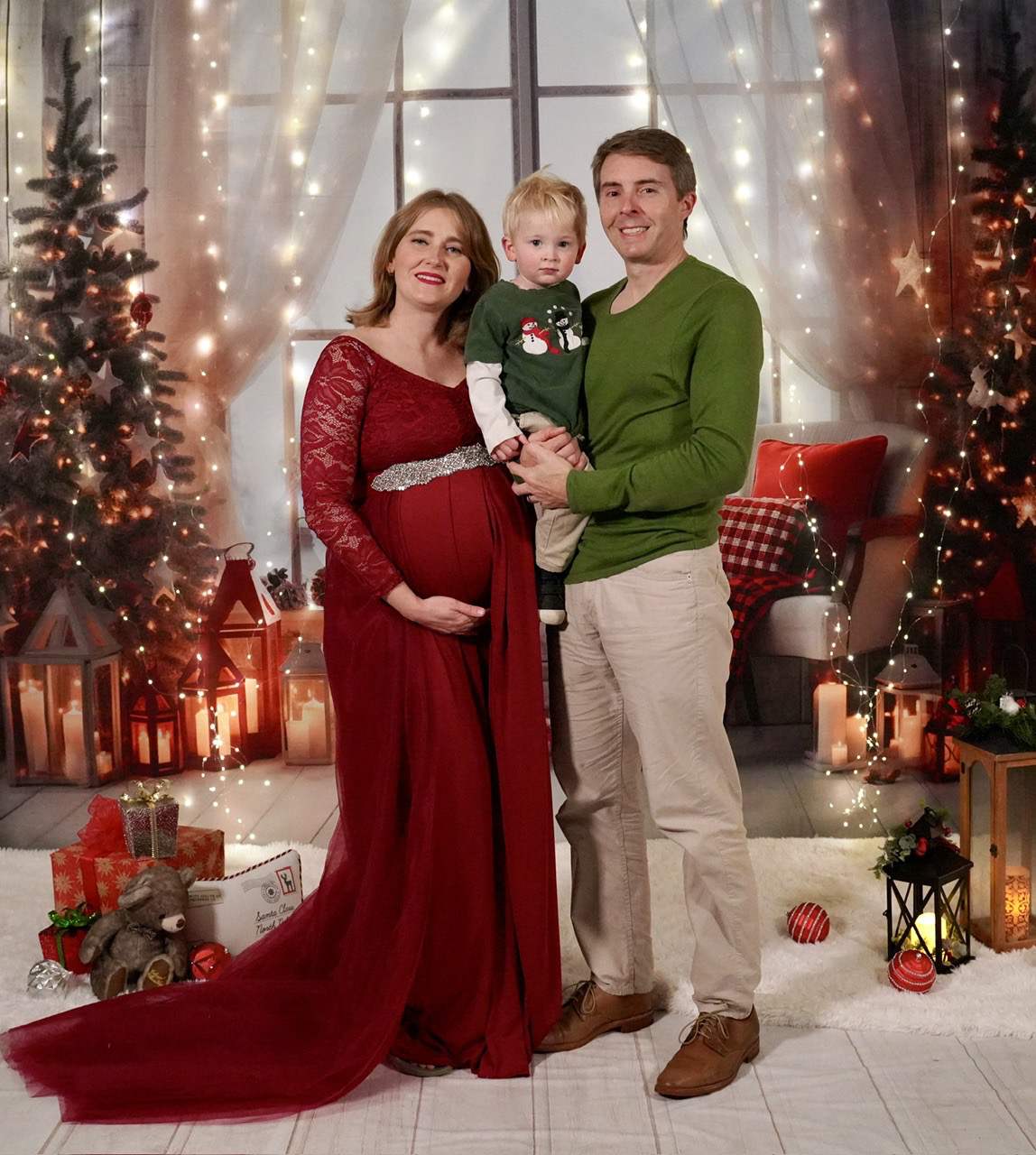 Kate Weihnachten Warmes Zimmer Fenster Baum Hintergrund von Emetselch - Kate Backdrop.de