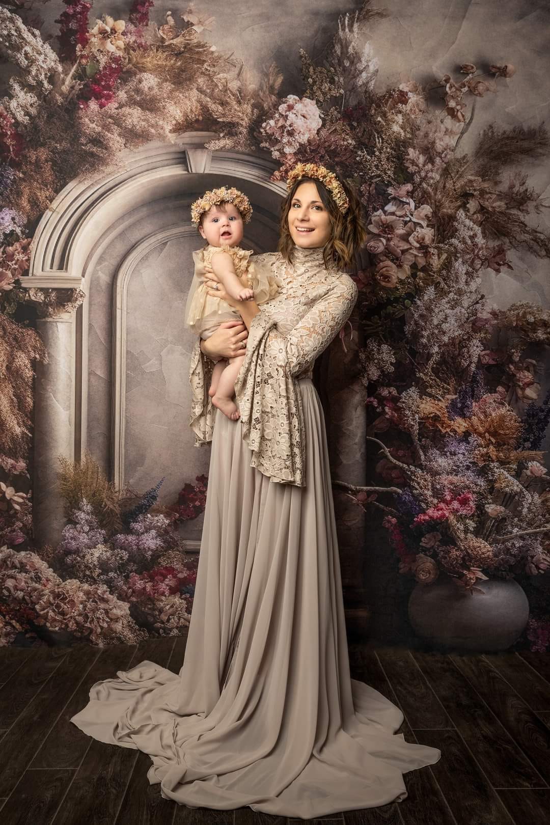 Kate Boho Herbst Blumen Bogen Hintergrund von Rose Abbas - Kate Backdrop.de