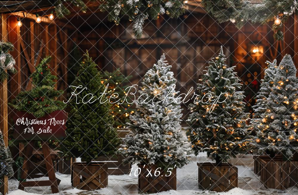 Kate Weihnachten Tannenbäume Lichter Vintage Hintergrund Entworfen von Emetselch