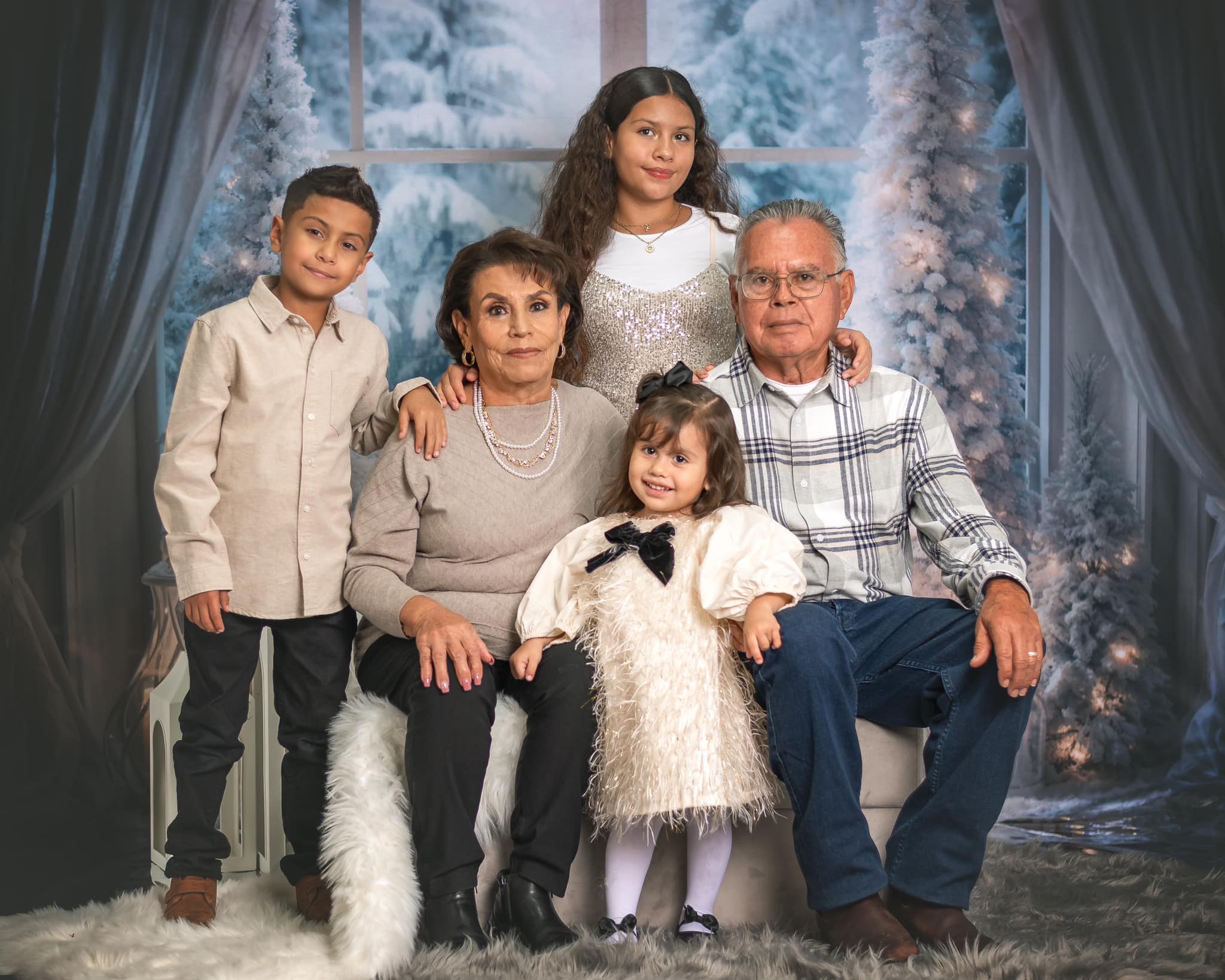 Kate Winter Weihnachtsbaum Fensterlicht Fleece Hintergrund Entworfen von Emetselch - Kate Backdrop.de