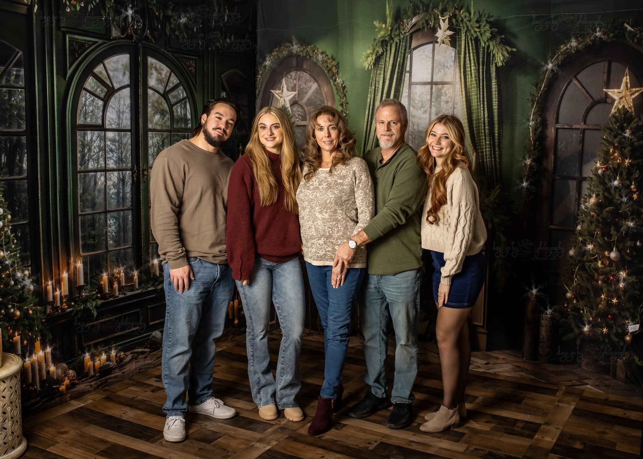 Kate Weihnachtskamin Fenster Grünes Zimmer Set (8ftx8ft&10ftx8ft&8ftx10ft) - Kate Backdrop.de