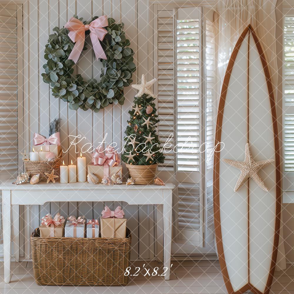 Kate Weihnachten Küste Geschenk Surfbretter Hintergrund Entworfen von Mini MakeBelieve - Kate Backdrop.de