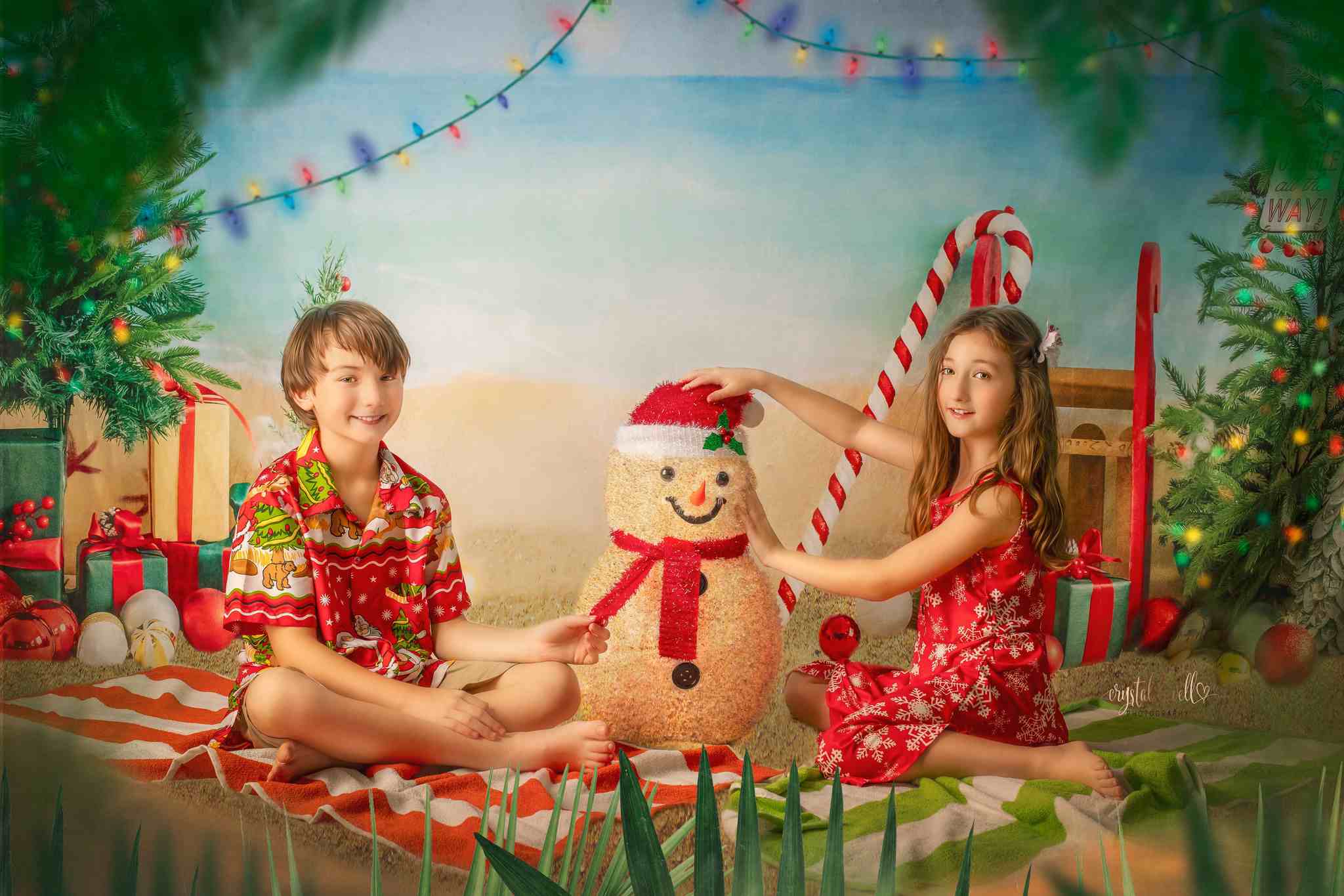 Kate Weihnachten im Sommer Strand Geschenke Hintergrund von Emetselch - Kate Backdrop.de