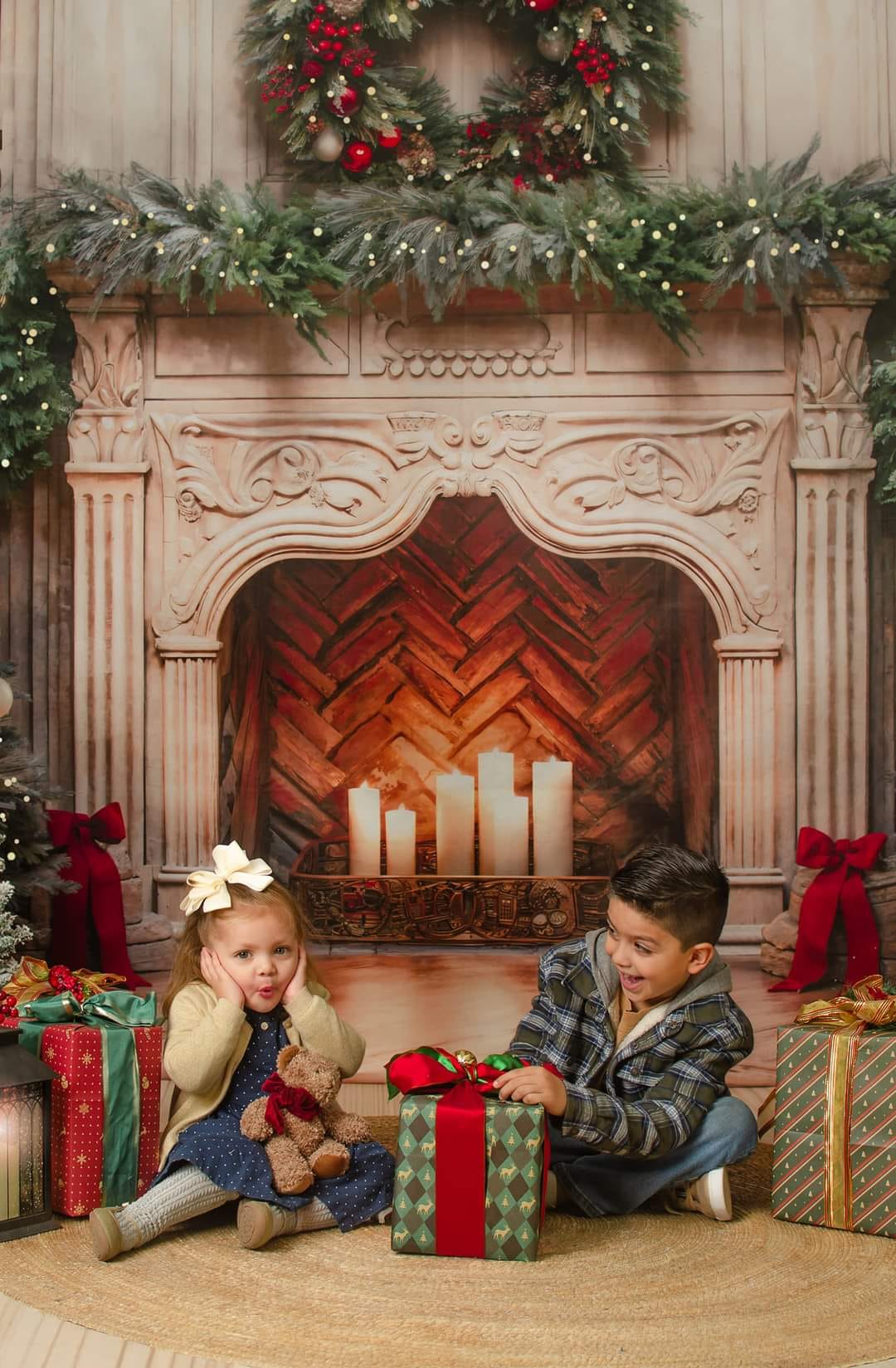 Kate Weihnachten Kamin Rot Hintergrund von Emetselch - Kate Backdrop.de