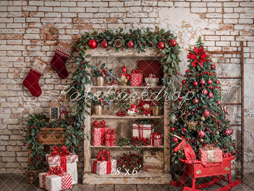 Kate Weihnachten Geschenke Tannenbaum Vintage Hintergrund Entworfen von Emetselch