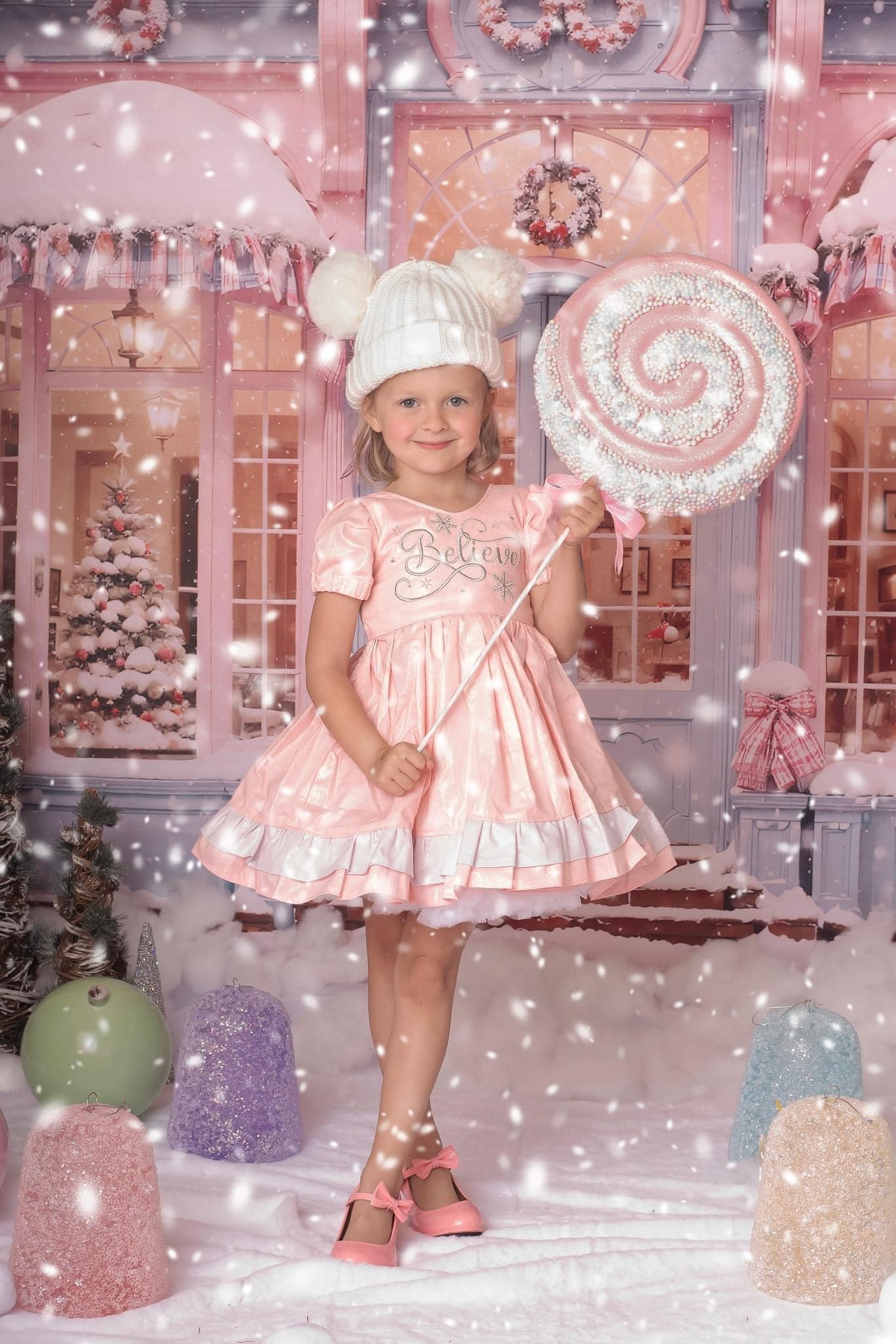 Kate Rosa Weihnachten speichern Schnee Hintergrund für die Fotografie