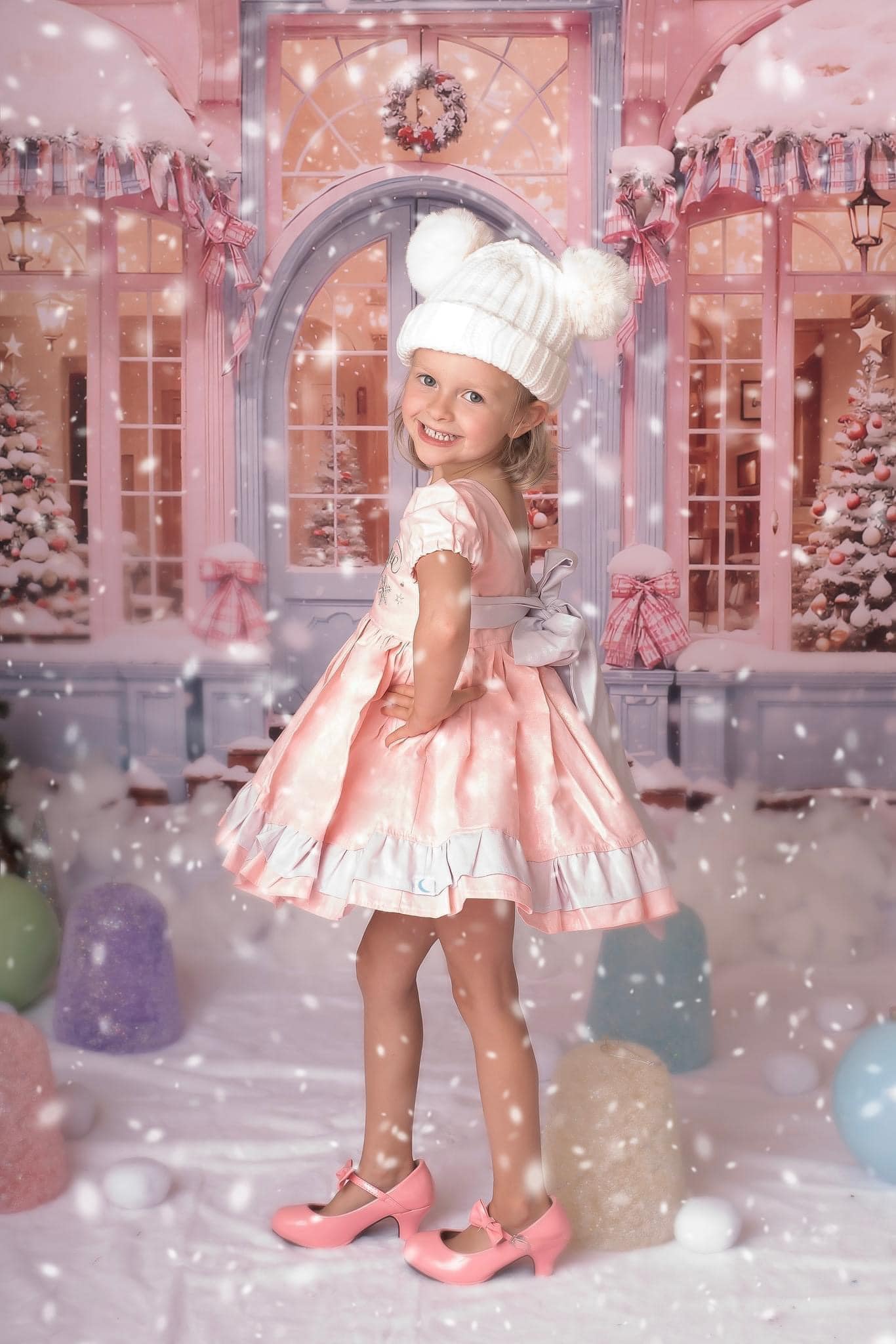 Kate Rosa Weihnachten speichern Schnee Hintergrund für die Fotografie