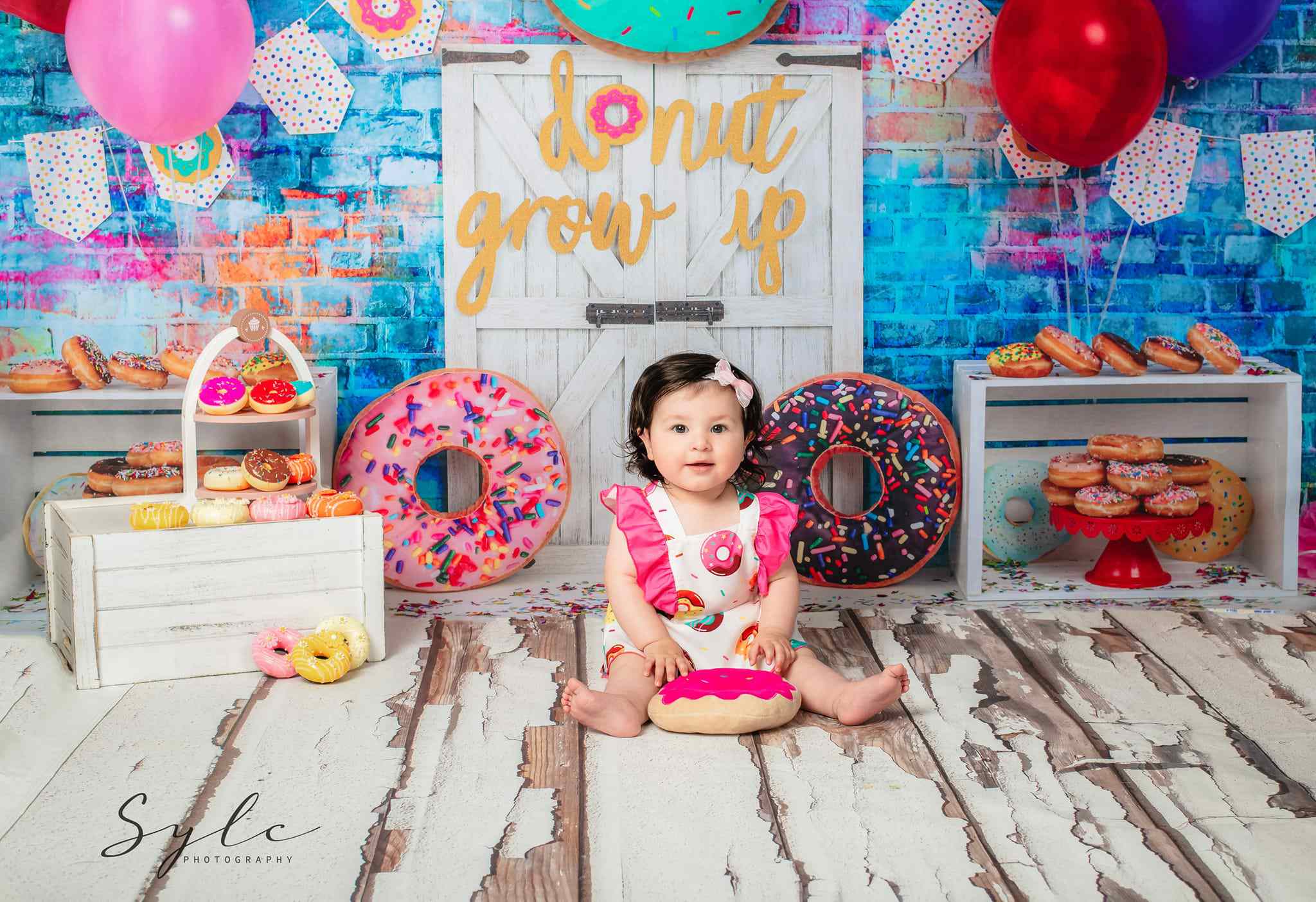 Kate weiße Tür Ballons Banner Kinder Hintergrund - Kate Backdrop.de