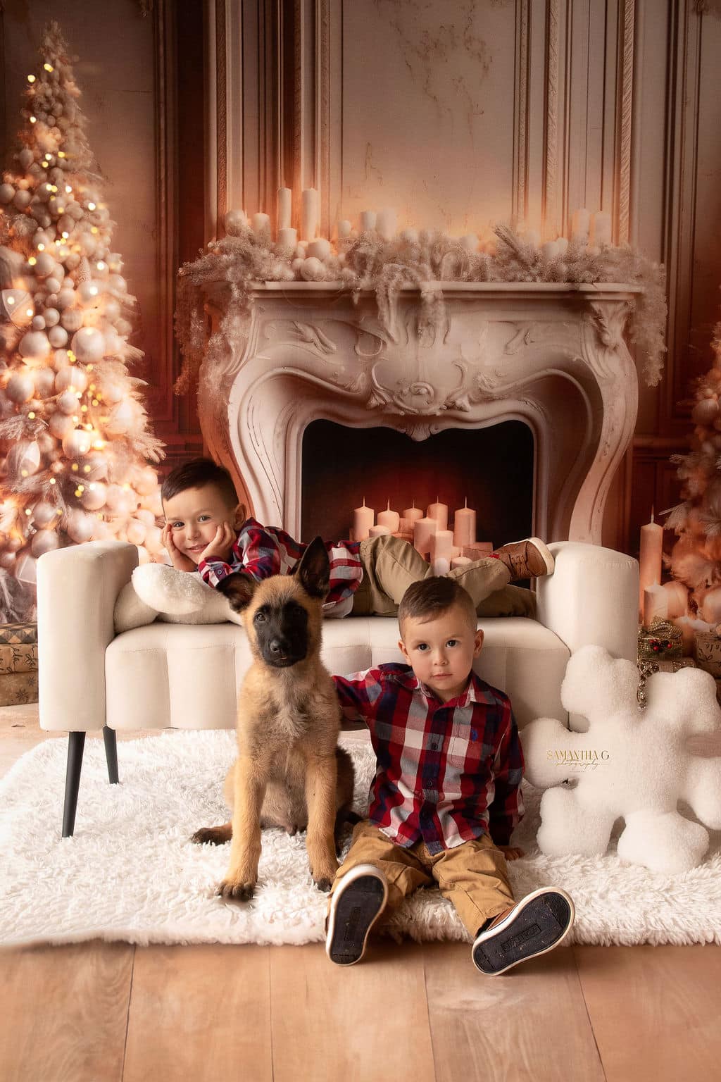 Kate Weißes elegantes Weihnachtskamin-Zimmer-Set (8ftx8ft&10ftx8ft&8ftx10ft) - Kate Backdrop.de