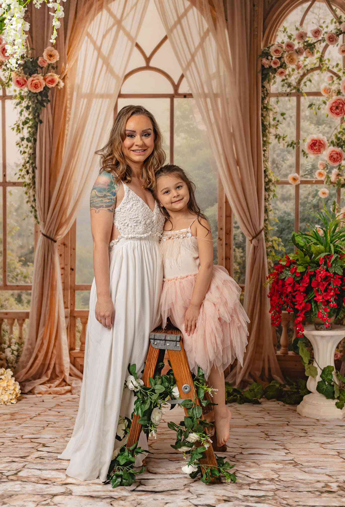 Kate Frühling Rosa Blumen Fenster Zimmer Hintergrund von Emetselch - Kate Backdrop.de