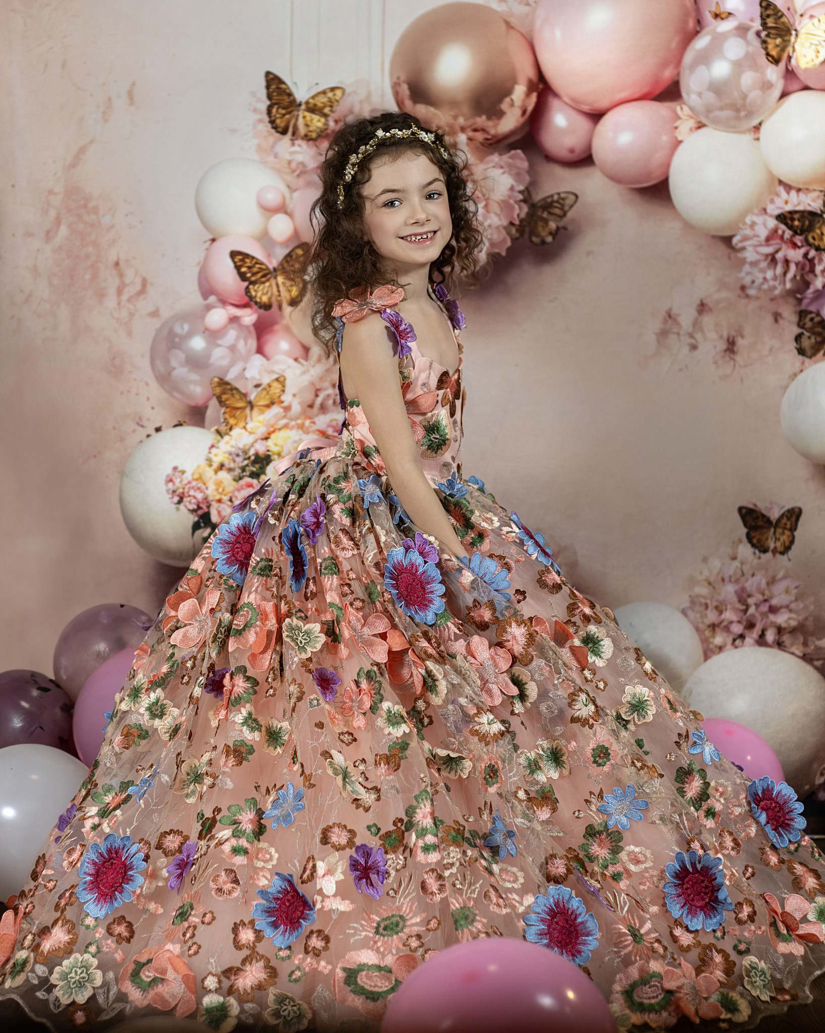 Kate Rosa Blume Schmetterling Ballon Hintergrund von Emetselch