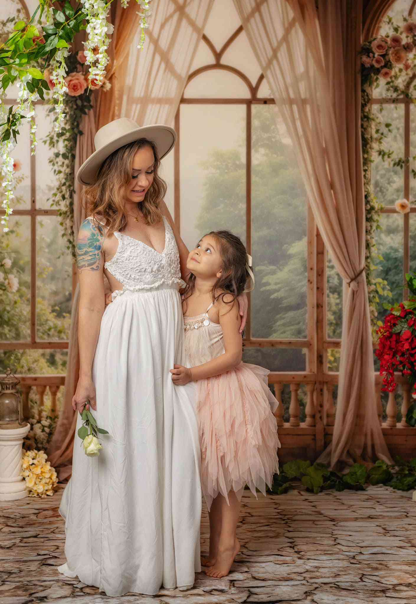 Kate Frühling Rosa Blumen Fenster Zimmer Hintergrund von Emetselch - Kate Backdrop.de