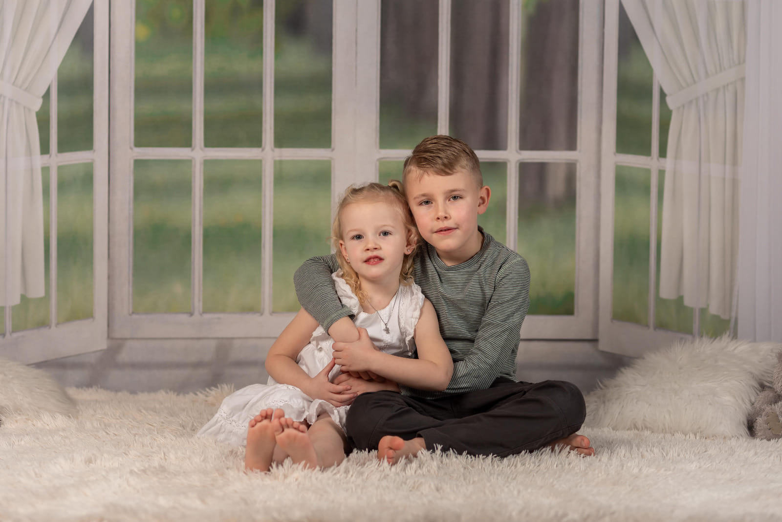 Kate Fenster weißer Vorhang Frühlingshintergrund Entworfen von JS Photography - Kate Backdrop.de