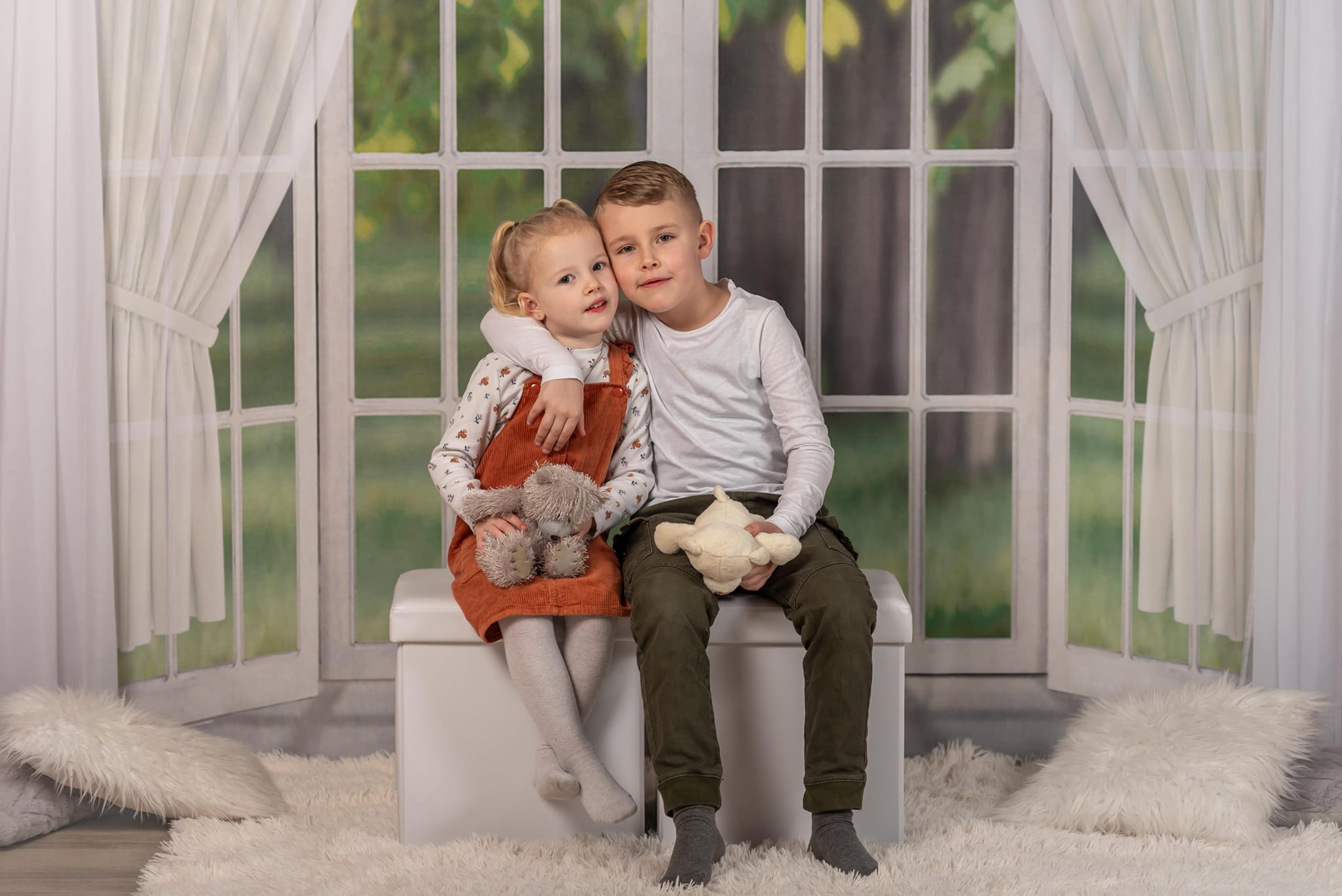 Kate Fenster weißer Vorhang Frühlingshintergrund Entworfen von JS Photography - Kate Backdrop.de