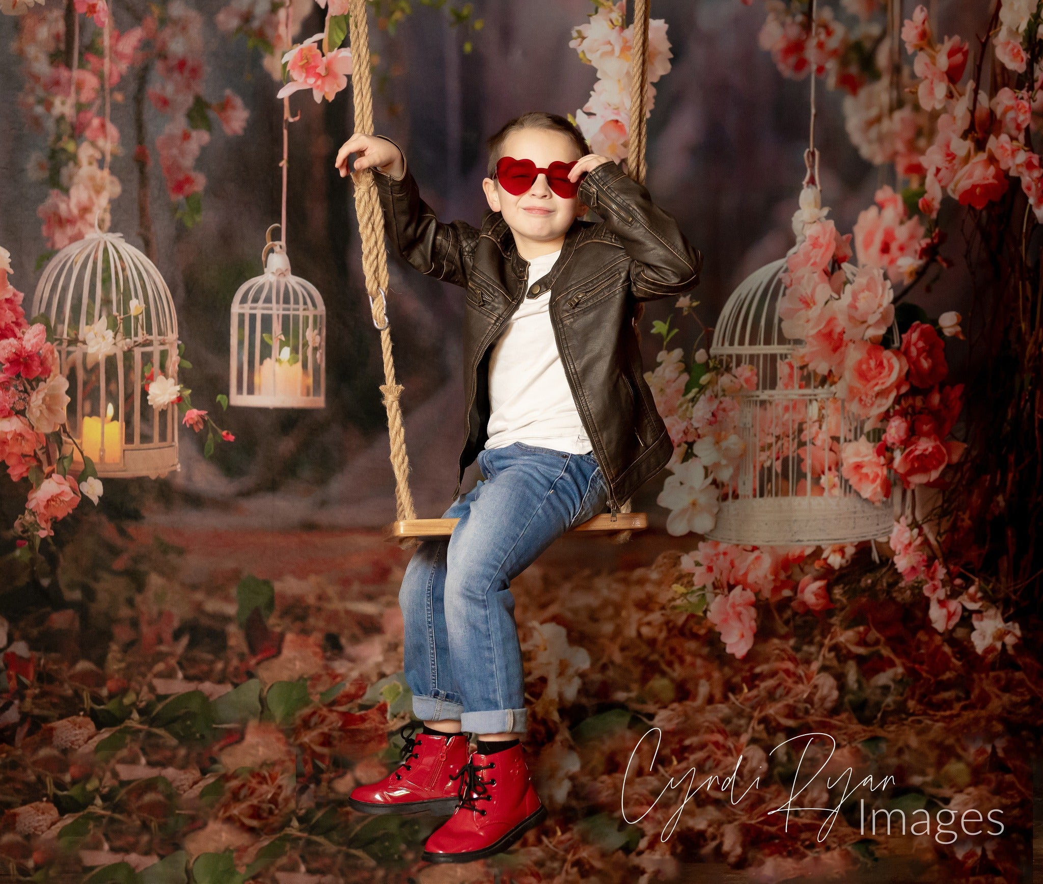 Kate Valentinstag Rosa Rose Birdcage Hintergrund von Emetselch - Kate Backdrop.de