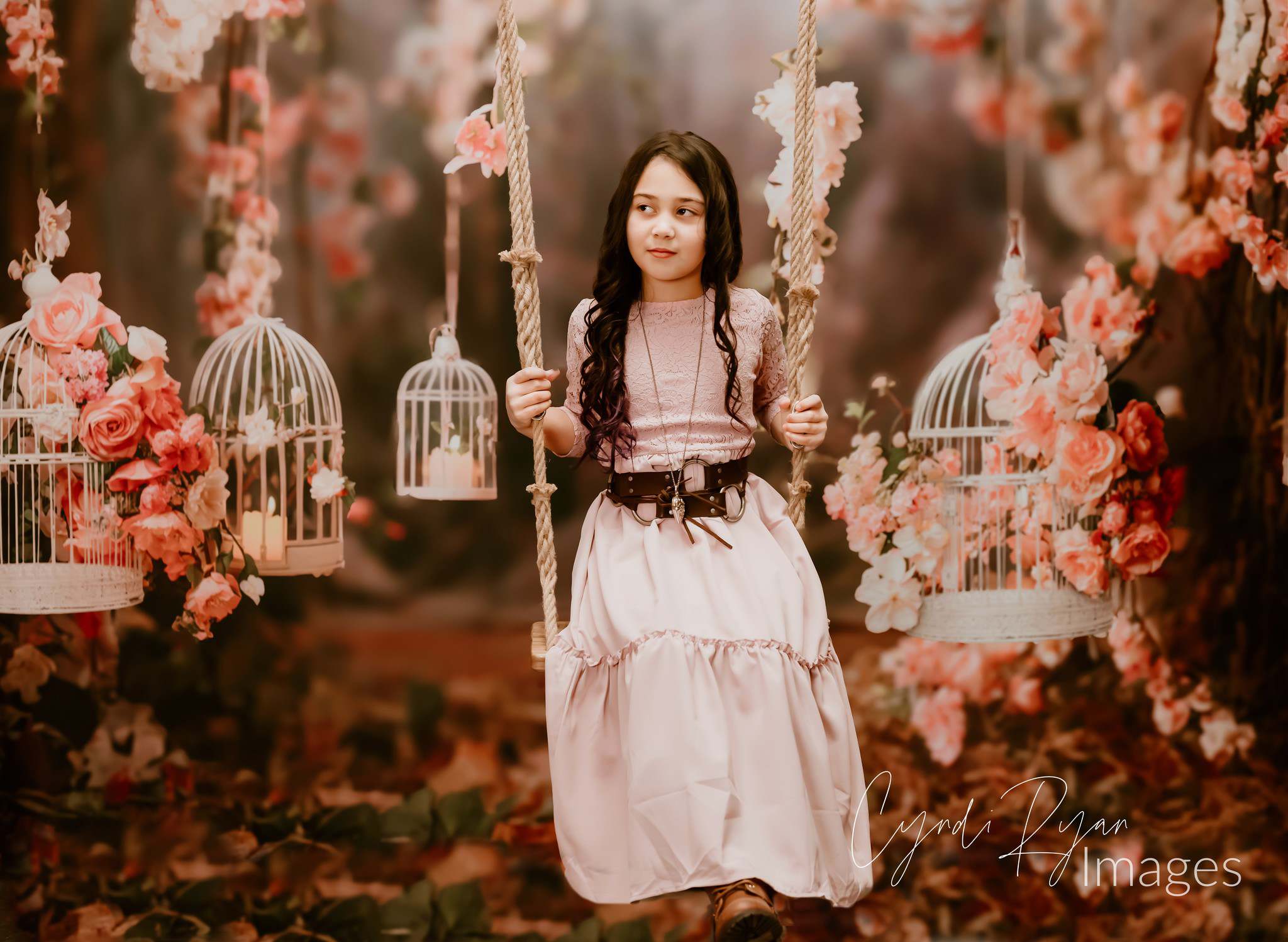 Kate Valentinstag Rosa Rose Birdcage Hintergrund von Emetselch - Kate Backdrop.de
