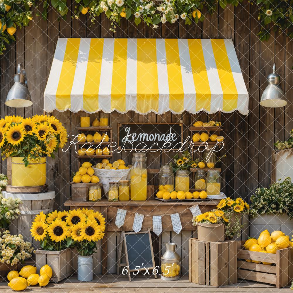 Kate Sommer Lemonade Stand Sonnenblumen Rustikal Hintergrund Entworfen von Emetselch - Kate Backdrop.de
