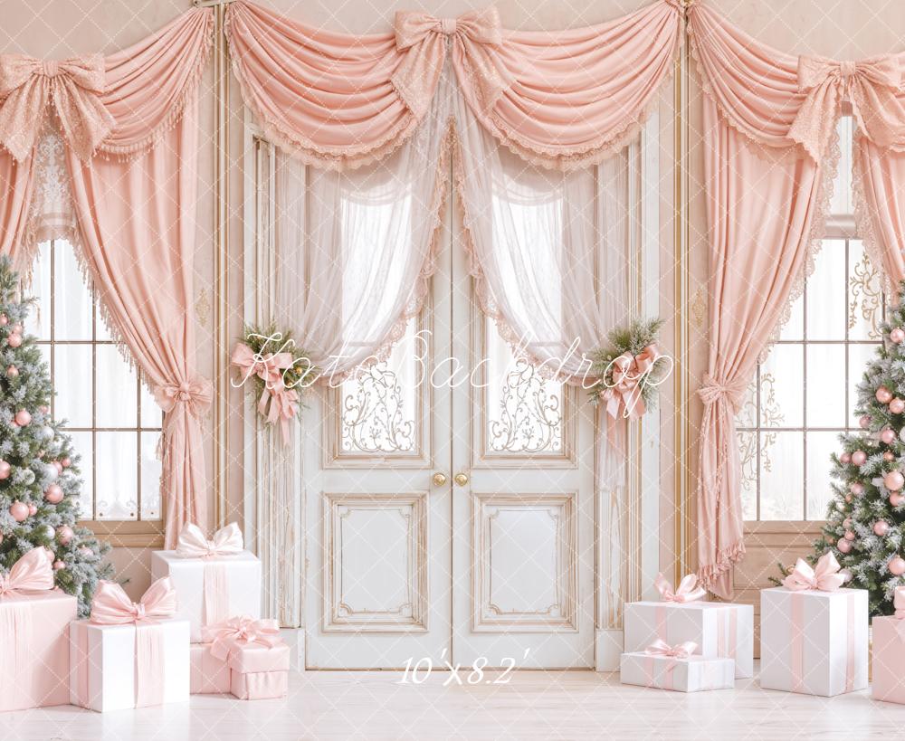 Kate Weihnachten Geschenke Bäume Rosa Hintergrund Entworfen von Emetselch - Kate Backdrop.de