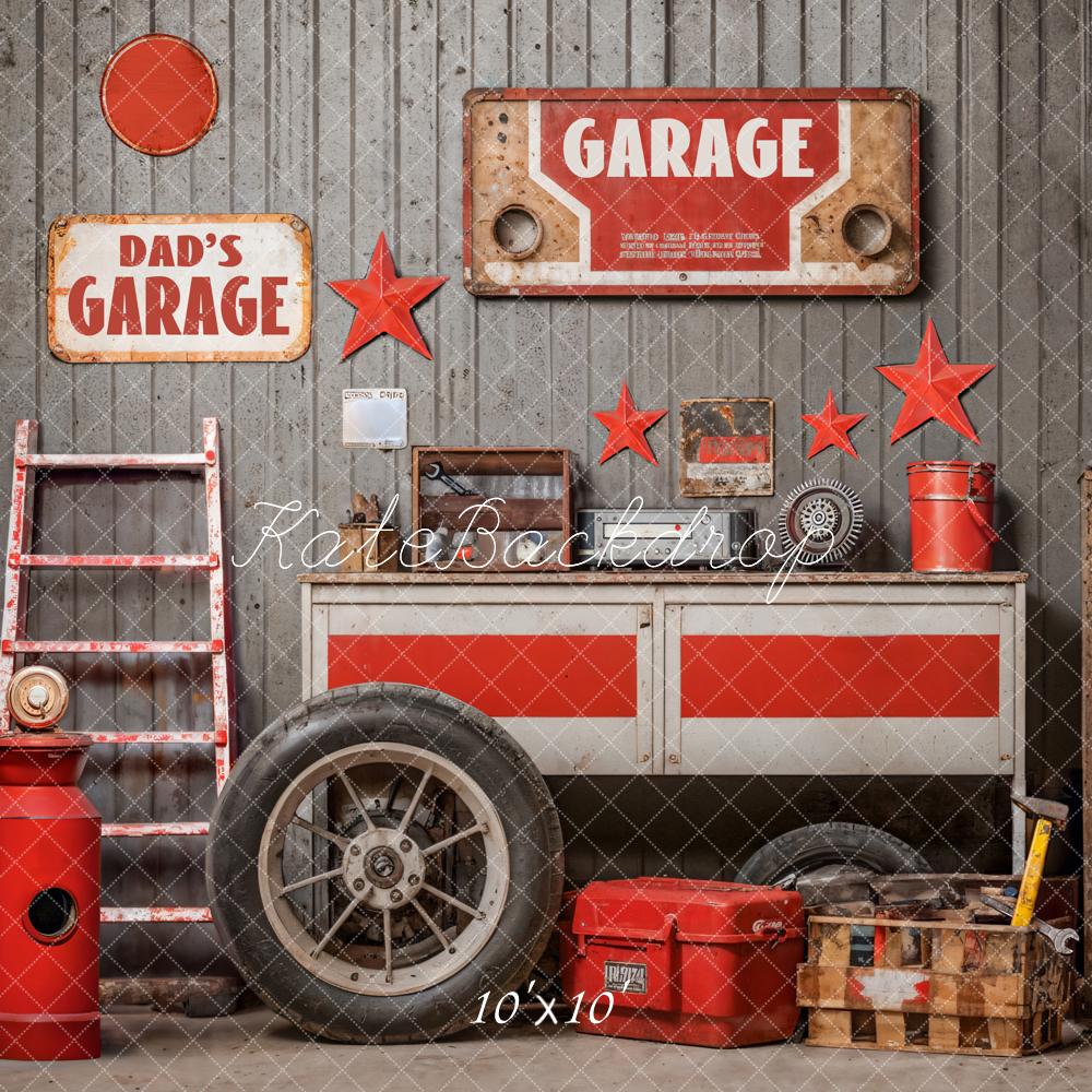 Kate Garage Werkzeug Rot Vintage Hintergrund Entworfen von Emetselch - Kate Backdrop.de