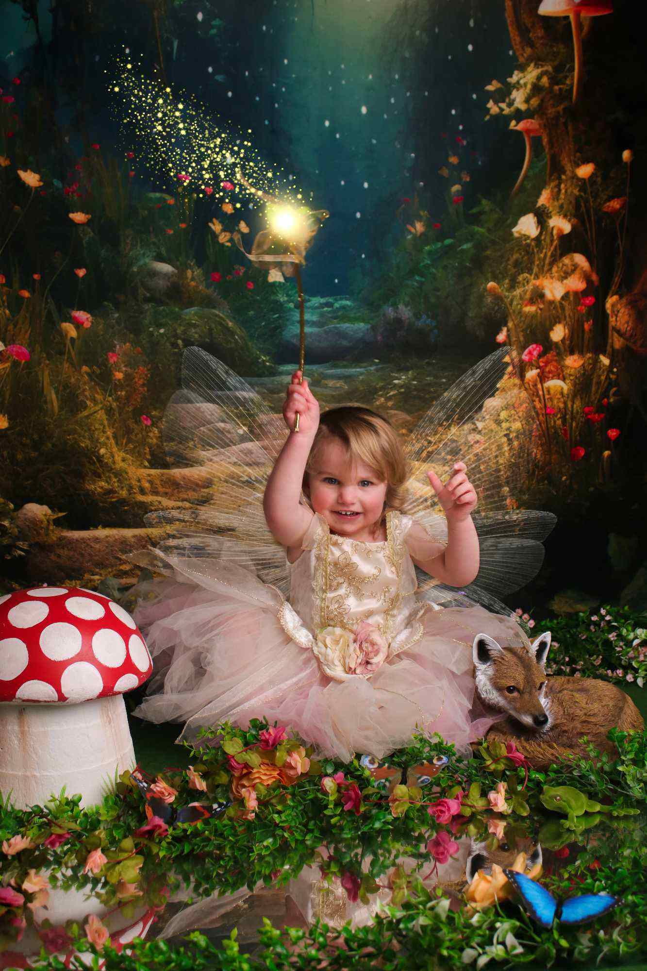 Kate Fantasy Glühwürmchen Pilz Wald Hintergrund für Fotografie von Chain Photography - Kate Backdrop.de