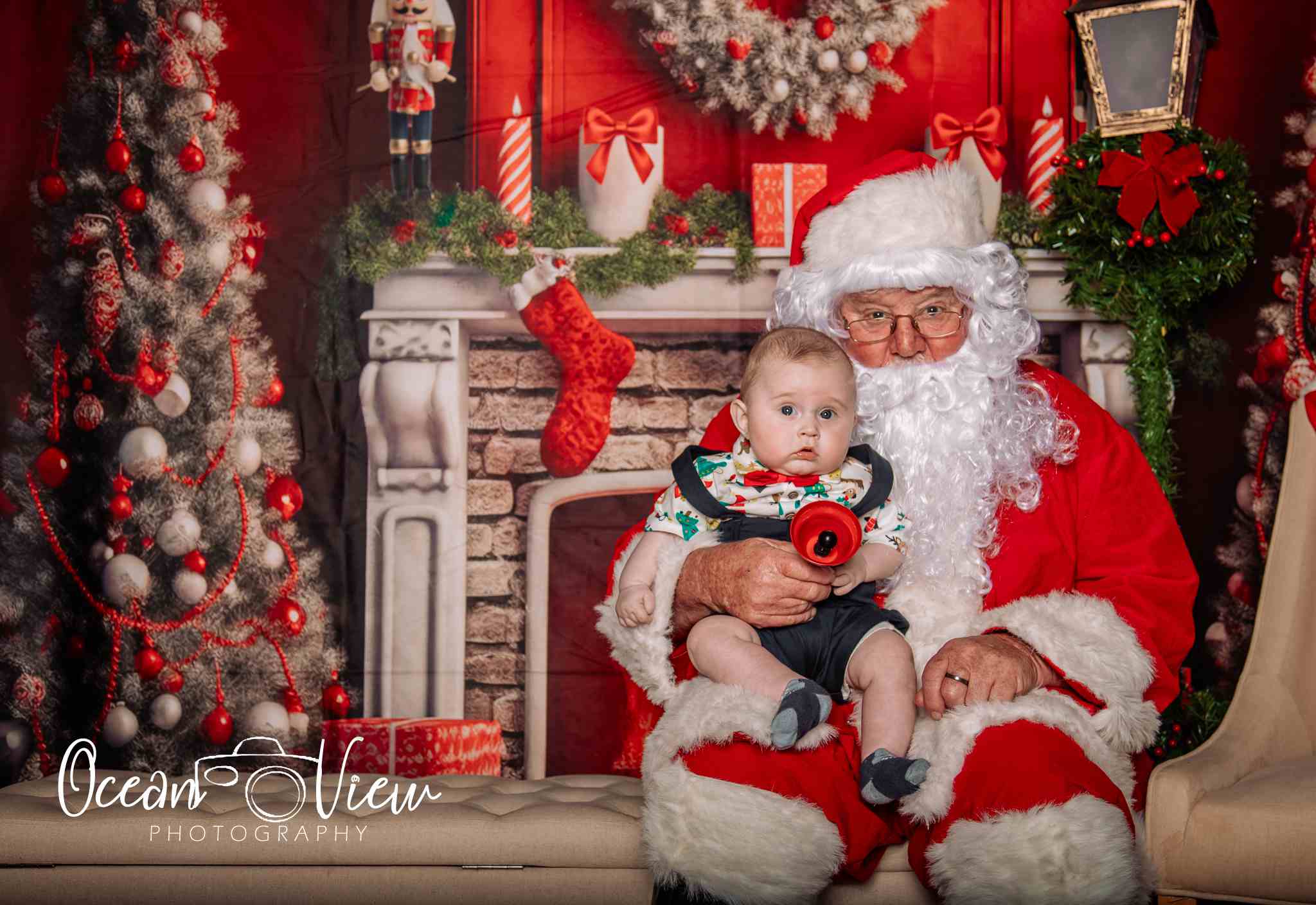 Kate Weihnachten Rot Kamin Baum Hintergrund von Chain Photography - Kate Backdrop.de