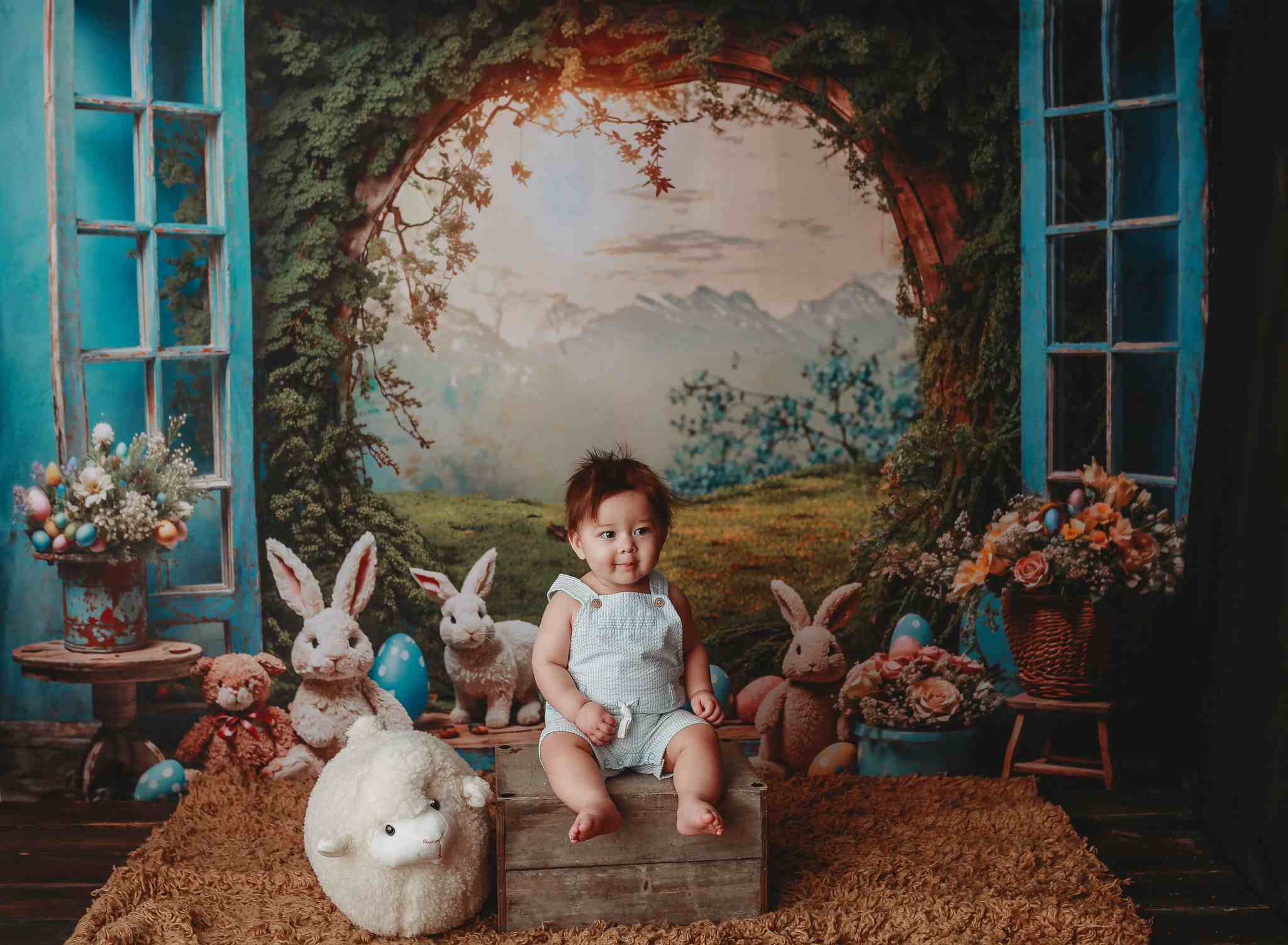 Kate Osterhase Fensteransicht Hintergrund für Fotografie - Kate Backdrop.de