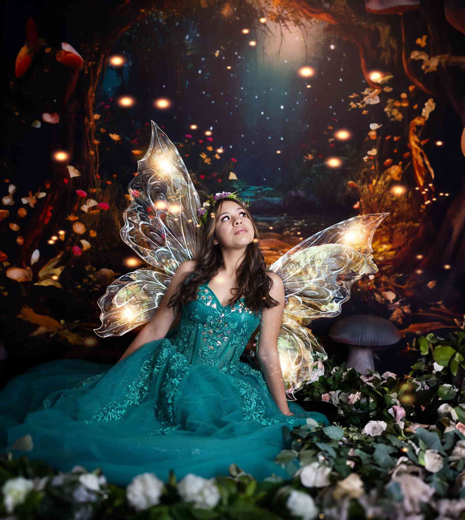 Kate Fantasy Glühwürmchen Pilz Wald Hintergrund für Fotografie von Chain Photography - Kate Backdrop.de