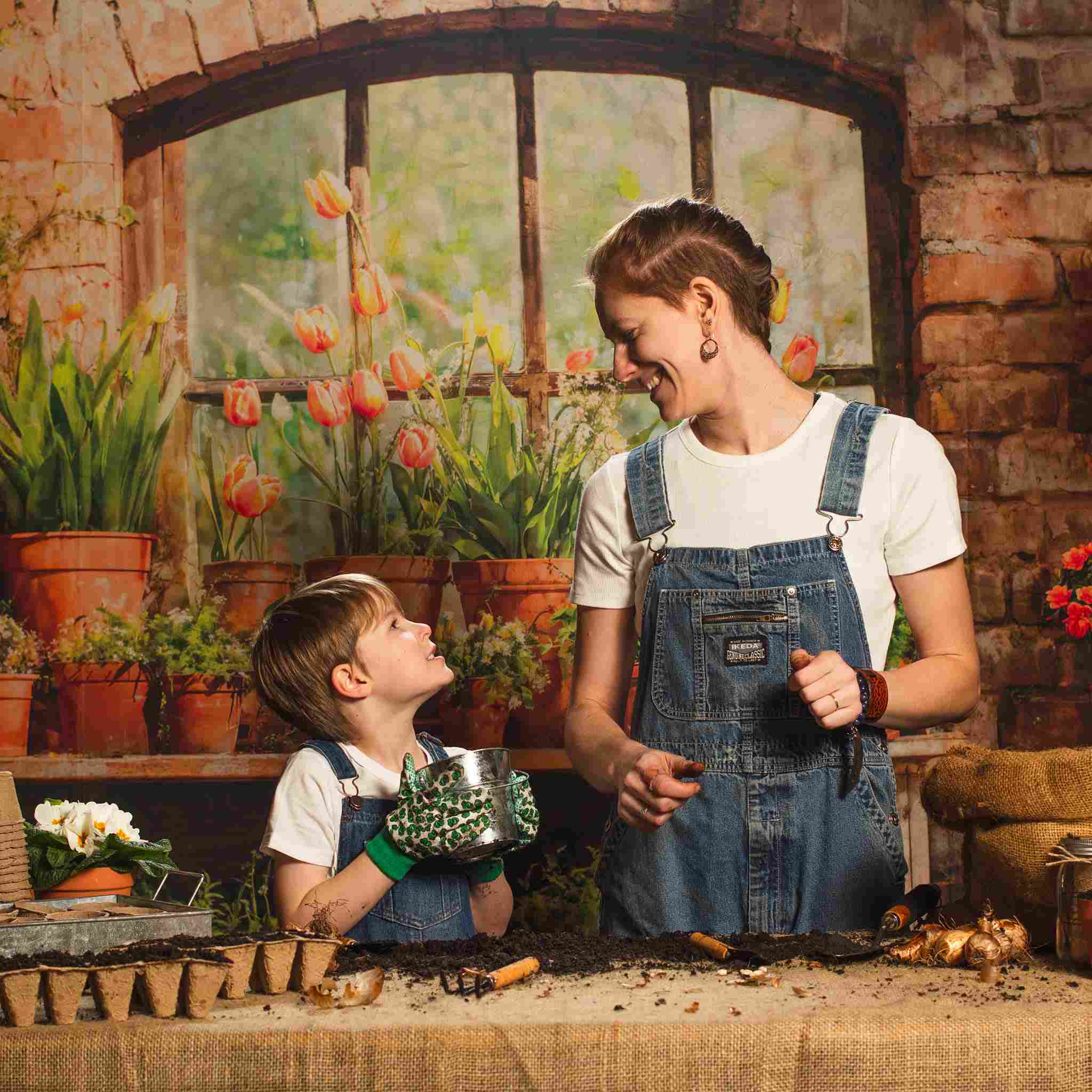 Kate Frühling Grün Pflanze Fenster Zimmer Hintergrund von Emetselch - Kate Backdrop.de