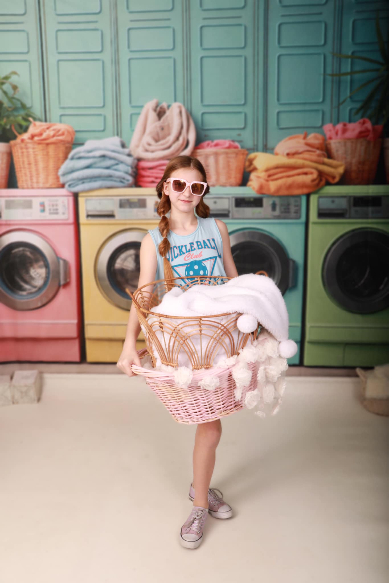 Kate Laundry Day Bunte Waschmaschine Hintergrund von Chain Photography - Kate Backdrop.de