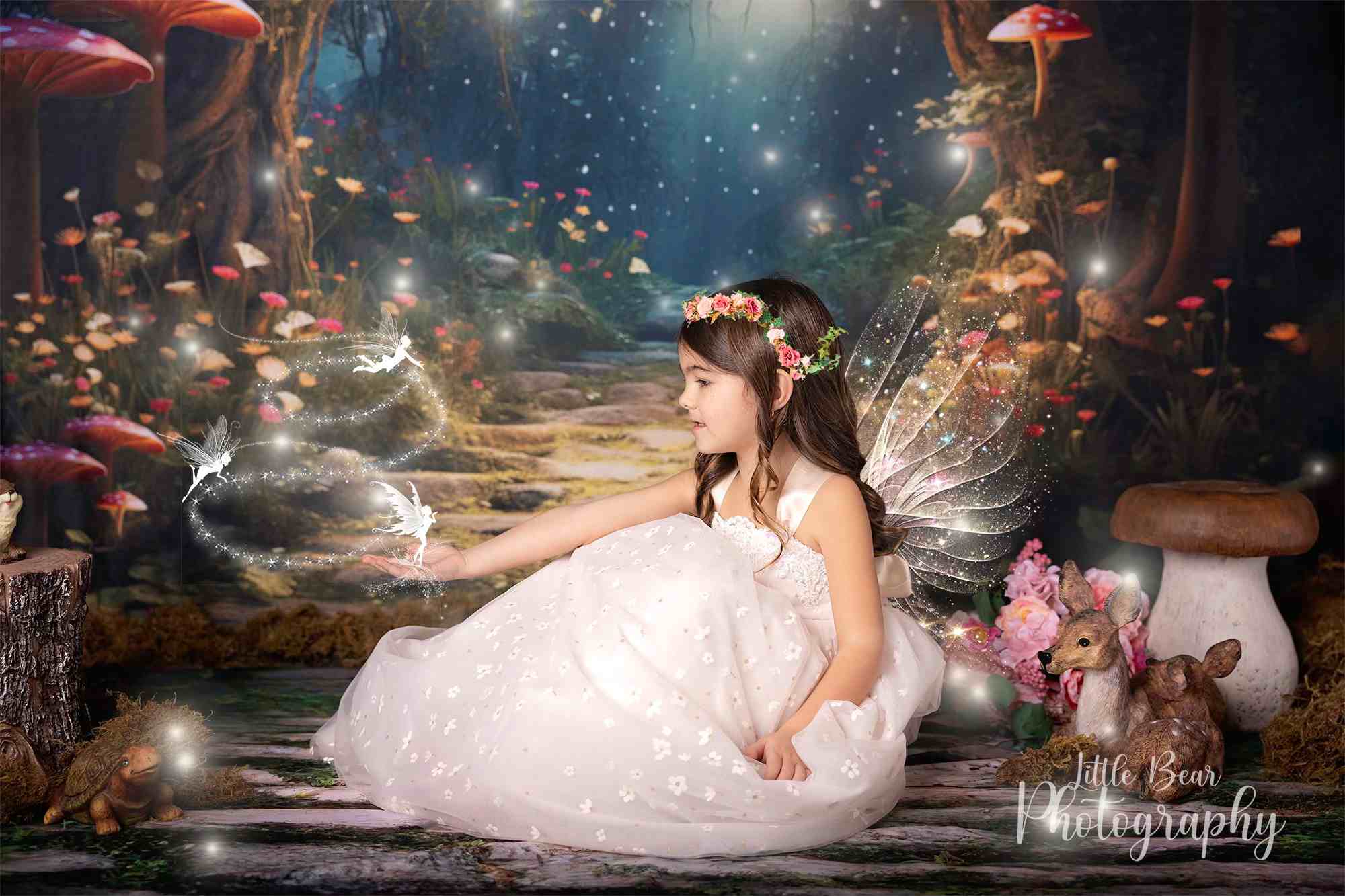 Kate Fantasy Glühwürmchen Pilz Wald Hintergrund für Fotografie von Chain Photography - Kate Backdrop.de